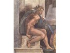 mwe16649 Michelangelo Buonarroti  Deckenfresko zur Schöpfungsgeschichte in der Sixtinischen Kapelle, Hauptszene  Der Schöpfergott erschafft Adam, Detail  Adam
