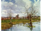 mwe18132  Camille Pissarro  Landschaft mit überfluteten Feldern