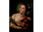 mwe23238  Giovanni Battista Tiepolo  Junge Frau mit Papagei